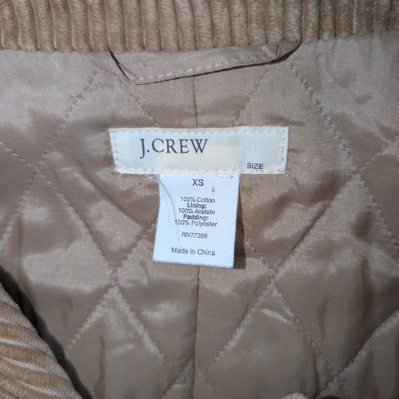 J. Crew Womens XS Corduroy Pea Coat 100% Cotton Tan Classic Preppy Casual - Picture 7 of 7